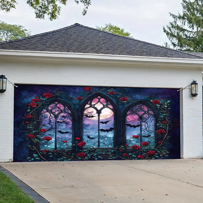 Shineful Garage Door Banner Decoration - Crimson Moonlight