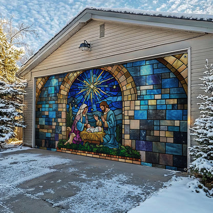 Shineful Garage Door Banner Decoration Sacred Nativity Panel
