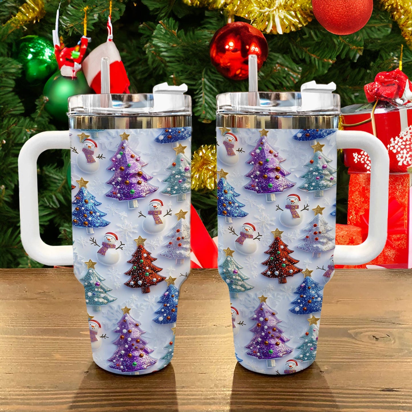 Shineful Glossy Tumbler Colorful Christmas