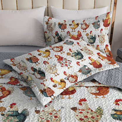 Shineful All Season Quilt 3-Piece Set Farmhouse Hen