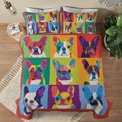 Shineful All Season Quilt 3-Piece Set Vibrant Bulldogs