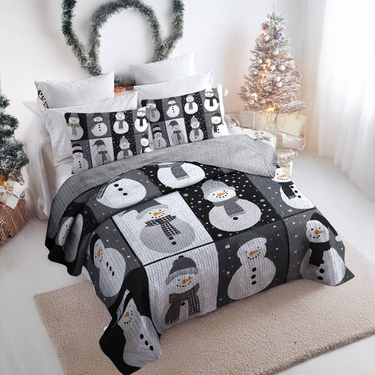Shineful All Season Quilt 3-Piece Set - Snowman Wonderland