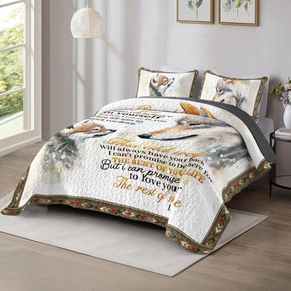 Shineful All Season Quilt 3-Piece Set Wolf Love