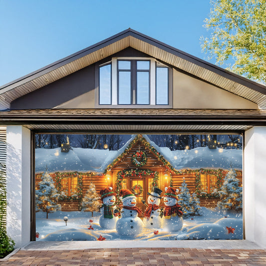 Shineful Garage Door Banner Decoration - Festive Snowman