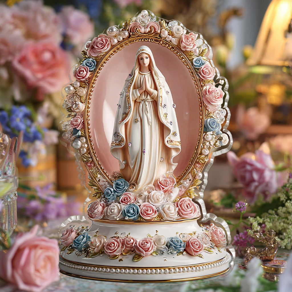 Shineful Custom Shaped Squared Acrylic Madonna of Blossoms & Pearls