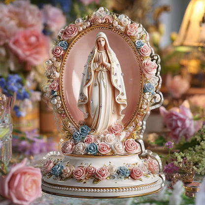 Shineful Custom Shaped Squared Acrylic Madonna of Blossoms & Pearls