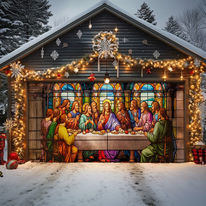 Shineful Garage Door Banner Decoration Last Supper