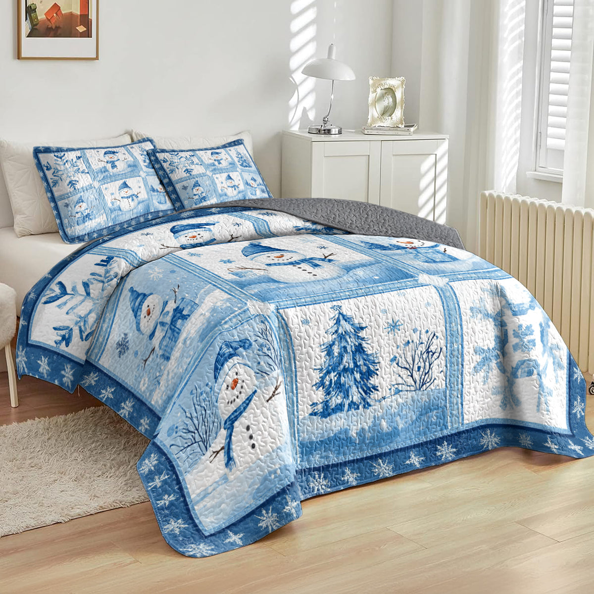 Shineful All Season Quilt 3-Piece Set Snowy Friends Comfort