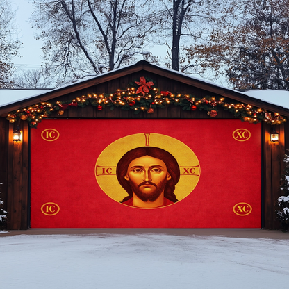 Shineful Garage Door Banner Decoration Christ the Pantocrator