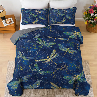 Shineful All Season Quilt 3-Piece Set Enchanted Dragonfly