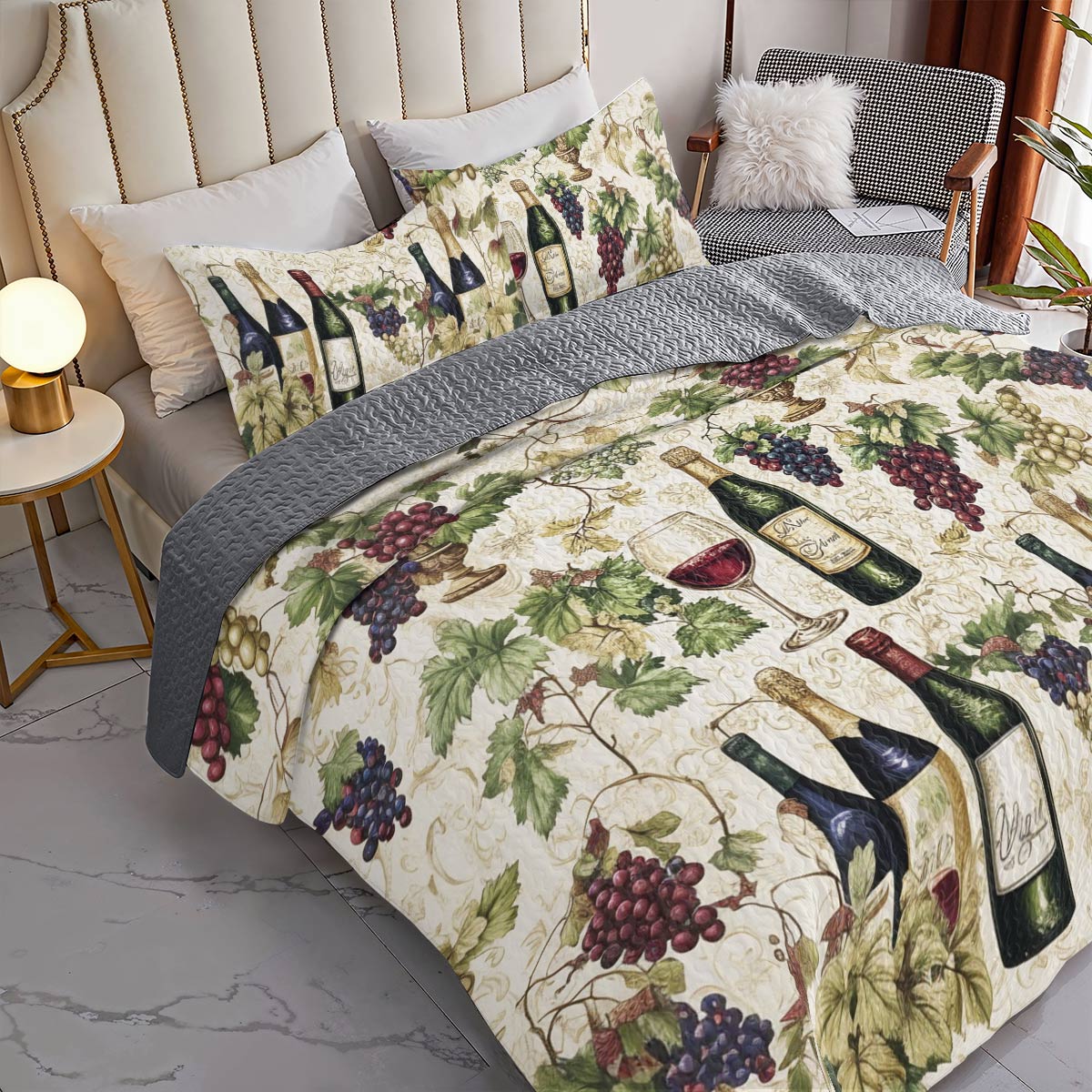 Shineful All Season Quilt 3-Piece Set Wine Dream