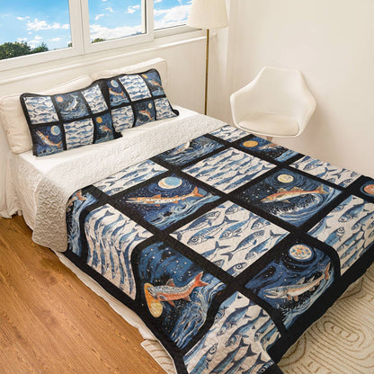 Shineful All Season Quilt 3-Piece Set Night Swim