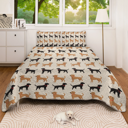 Shineful All Season Quilt 3-Piece Set - Pawsome Labrador