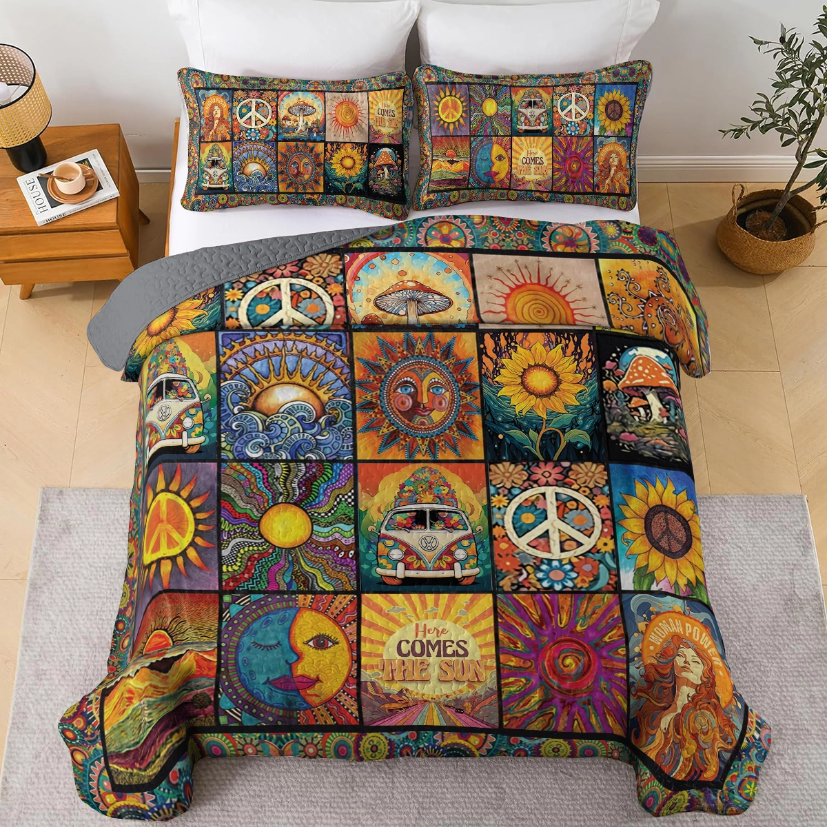 Shineful All Season Quilt 3-Piece Set - Sunshine Dream Hippie