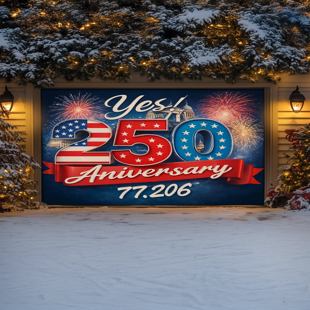Shineful Garage Door Banner Decoration Yes to the American Story