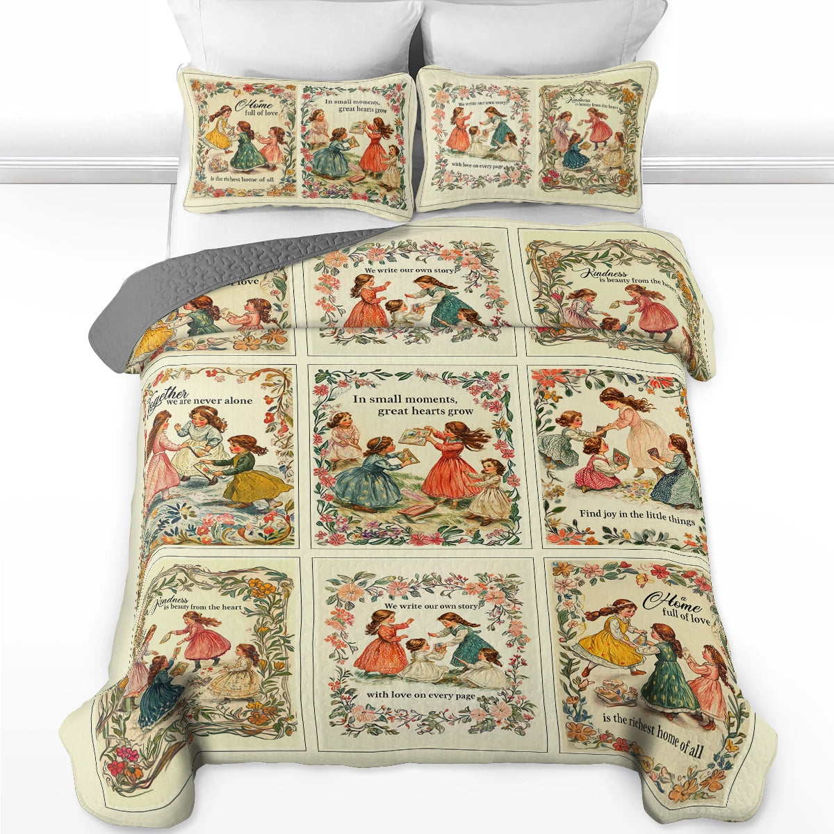 Shineful All Season Quilt 3-Piece Set Reading Timeless Treasures