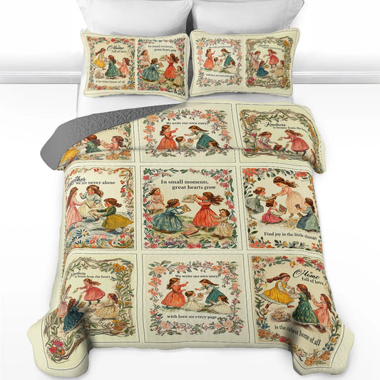 Shineful All Season Quilt 3-Piece Set Reading Timeless Treasures