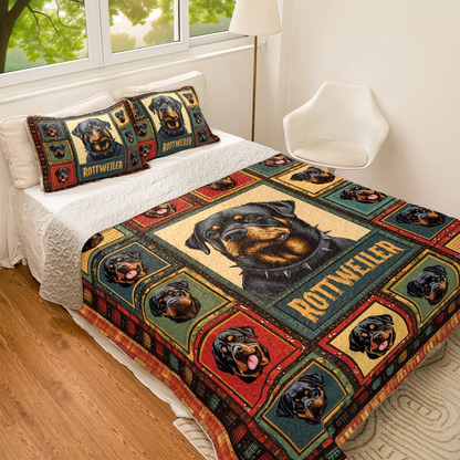 Shineful All Season Quilt 3-Piece Set - Rottweiler Loyal Guardian