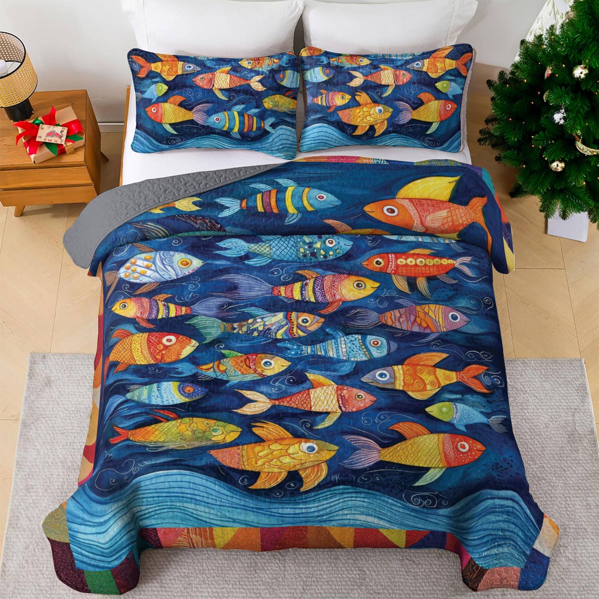 Shineful All Season Quilt 3-Piece Set Ocean Whimsy