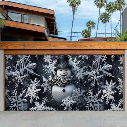 Shineful Garage Door Banner Decoration Frosty Welcome