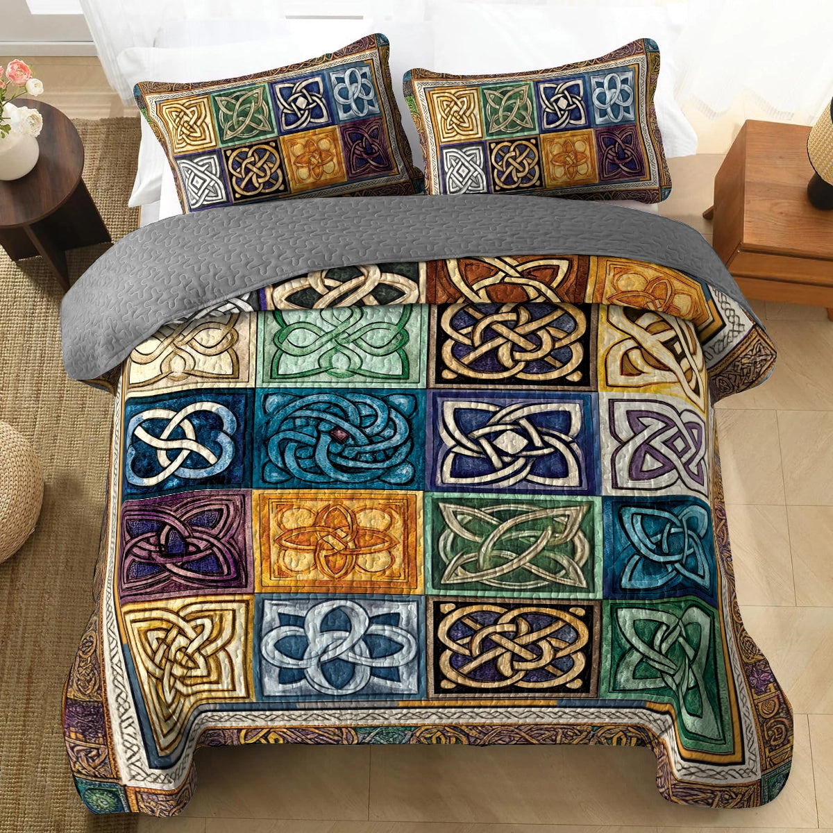 Shineful All Season Quilt 3-Piece Set Celtic Symbolism