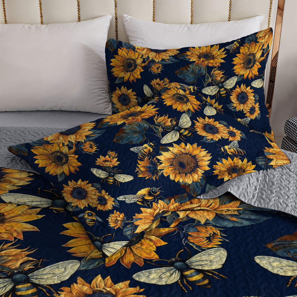 Shineful All Season Quilt 3-Piece Set Bee & Sunflower Vibes
