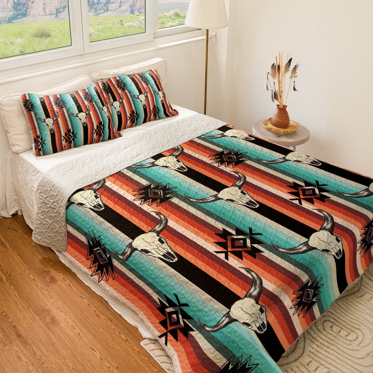 Shineful All Season Quilt 3-Piece Set Native Sacred Buffalo