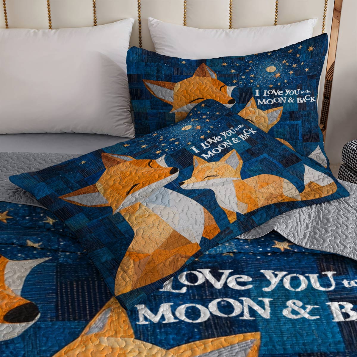 Shineful All Season Quilt 3-Piece Set Personalized I Love You To The Moon And Back