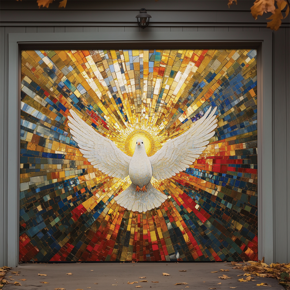 Shineful Garage Door Banner Decoration Dove of Peace