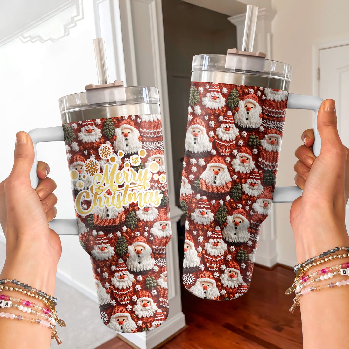 Shineful Tumbler Knitted Santa