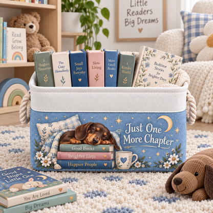 Shineful Dachshund Book Lover Book Basket