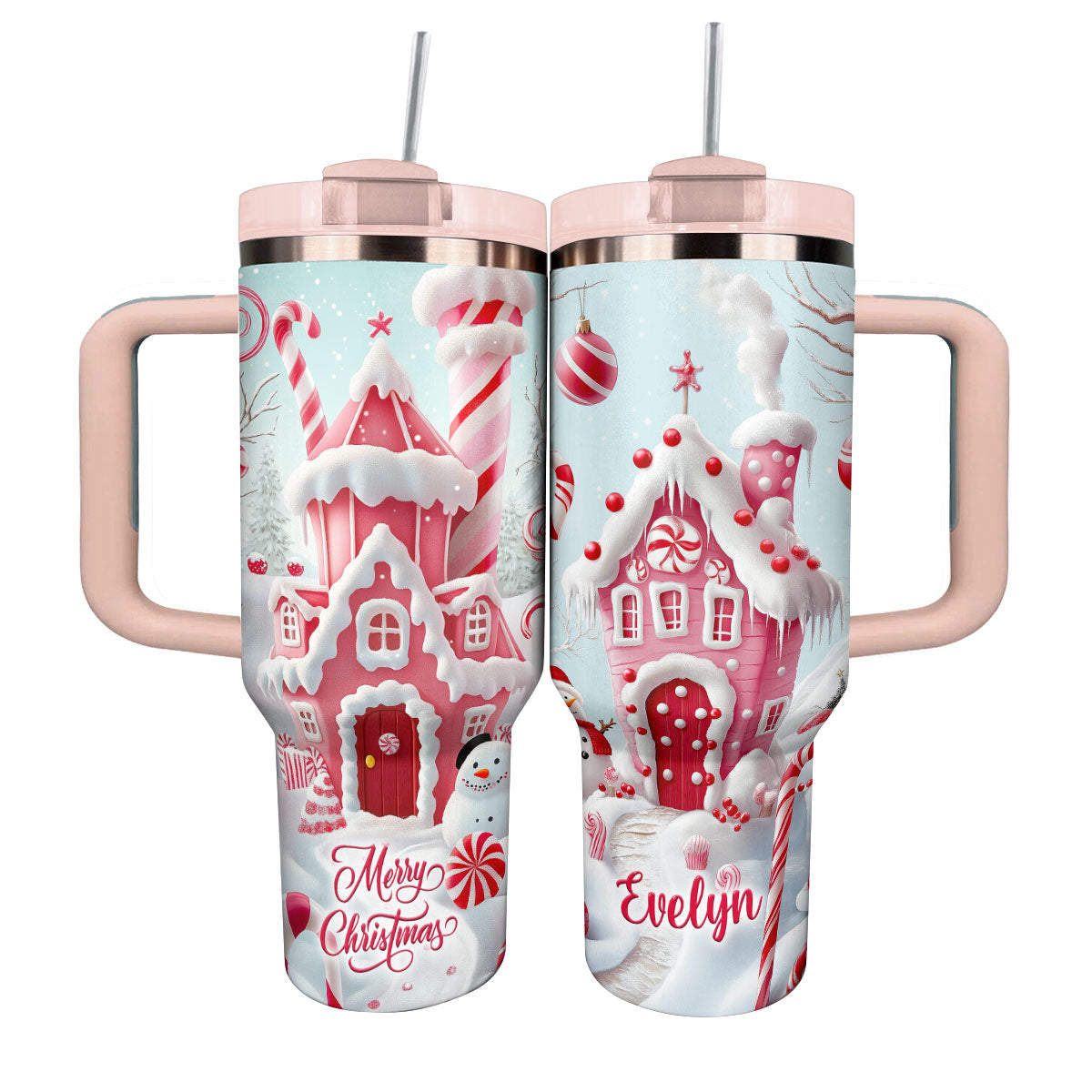 Shineful Tumbler Personalized Candy Cane Wonderland