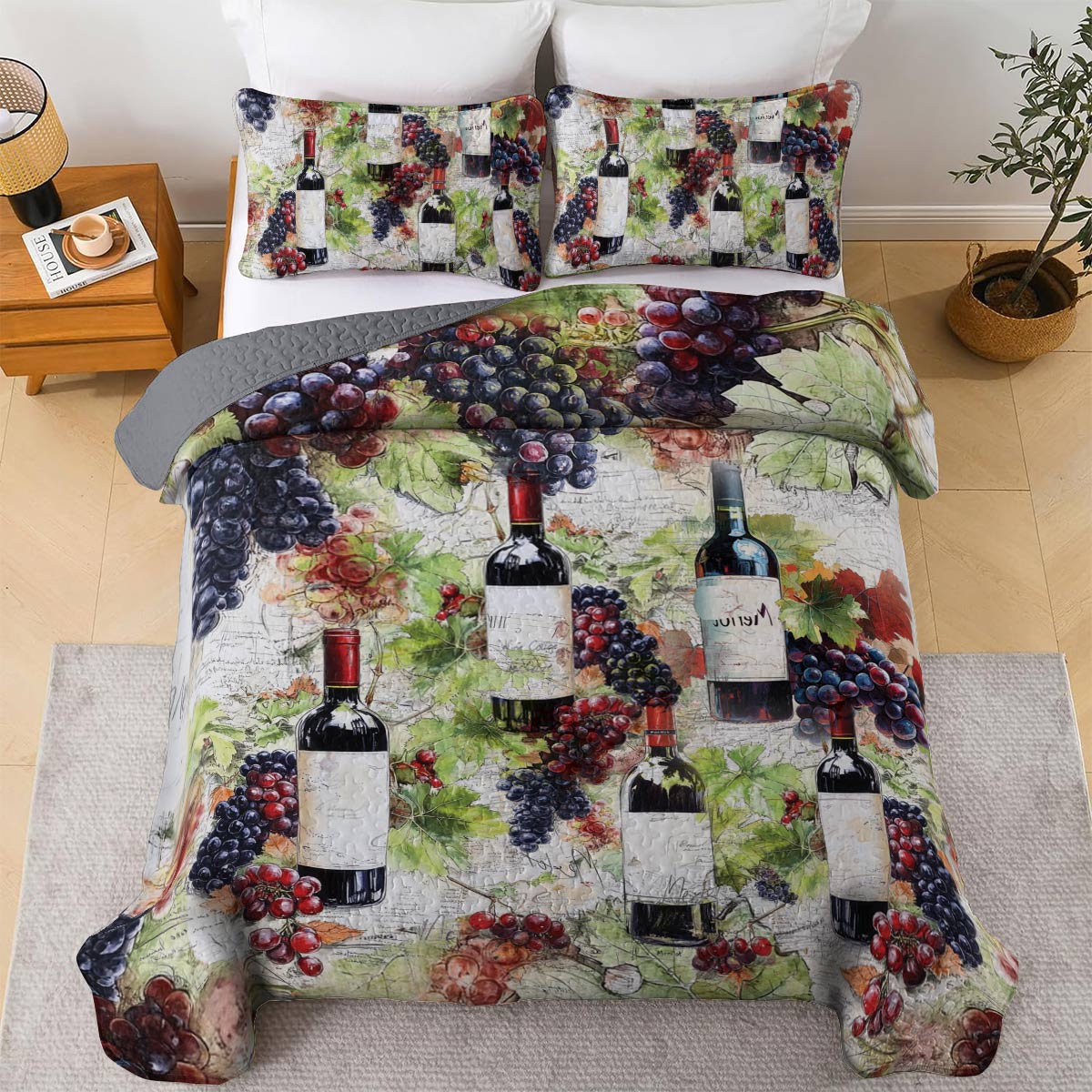 Shineful All Season Quilt 3-Piece Set Wine Bliss