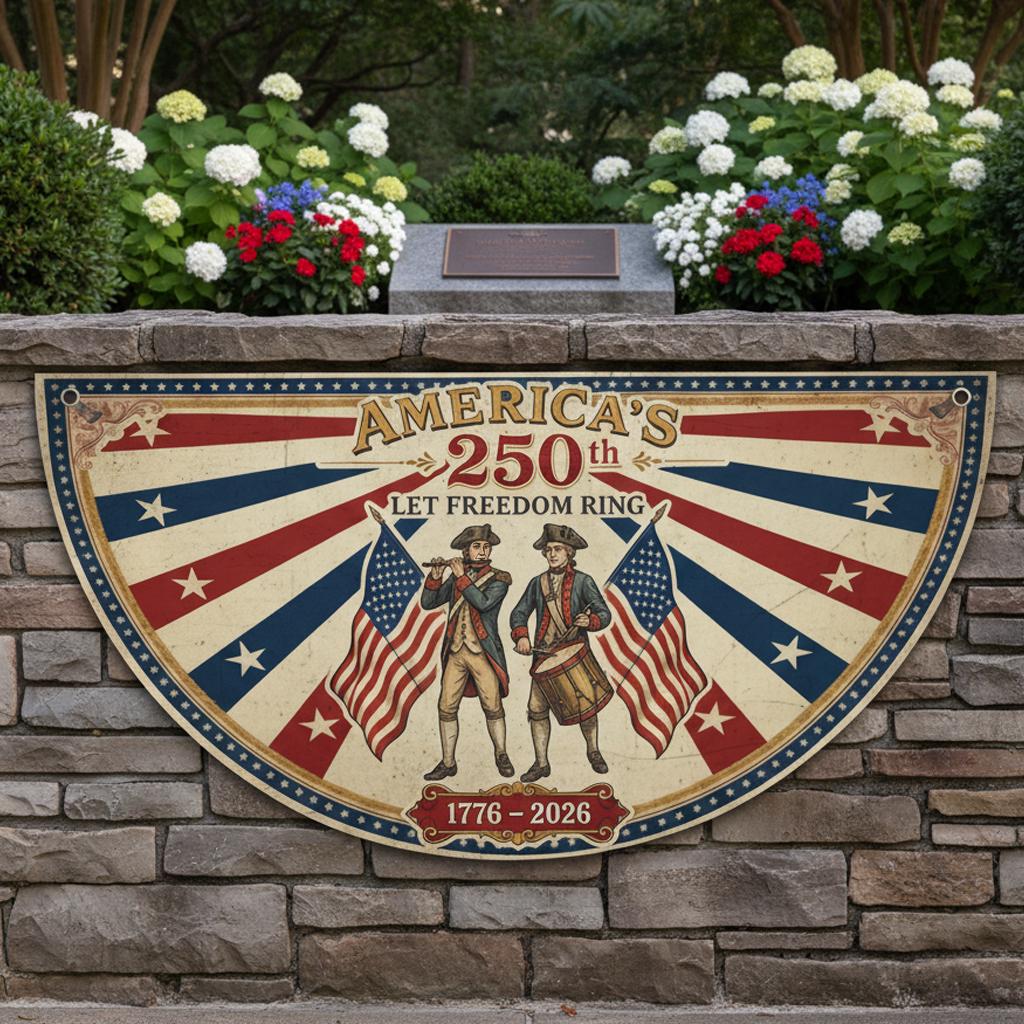 Shineful Decorative Fan Flag America 250th Anniversary Patriotic