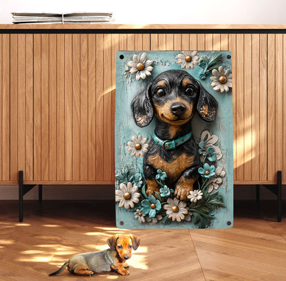 Shineful 2D Metal Sign Daisy Dachshund