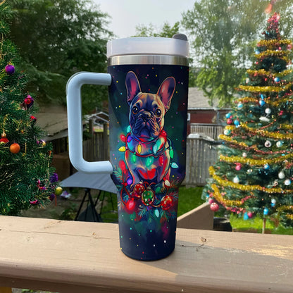 Shineful Tumbler Frenchie Festive Lights
