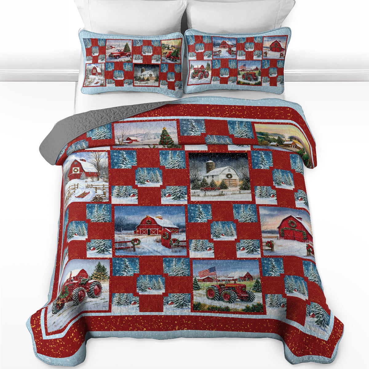 Shineful All Season Quilt 3-Piece Set - Farmhouse Holiday Delight