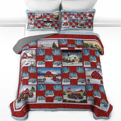 Shineful All Season Quilt 3-Piece Set - Farmhouse Holiday Delight