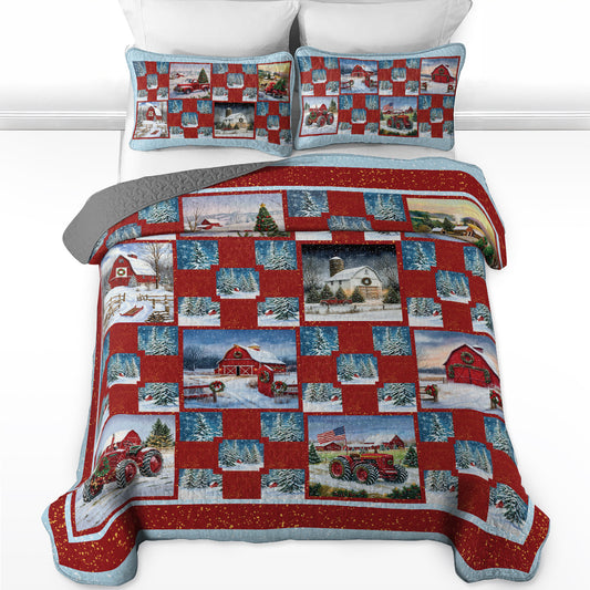 Shineful All Season Quilt 3-Piece Set - Farmhouse Holiday Delight