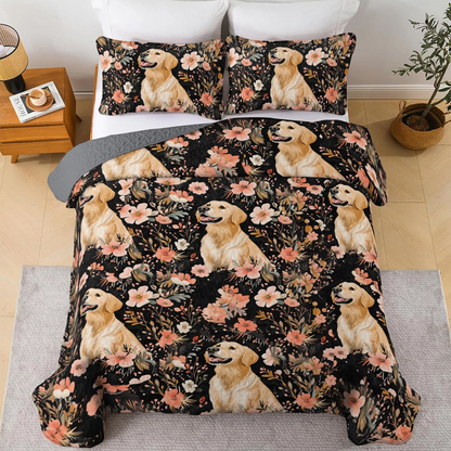 Shineful All Season Quilt 3-Piece Set Labrador In Bloom