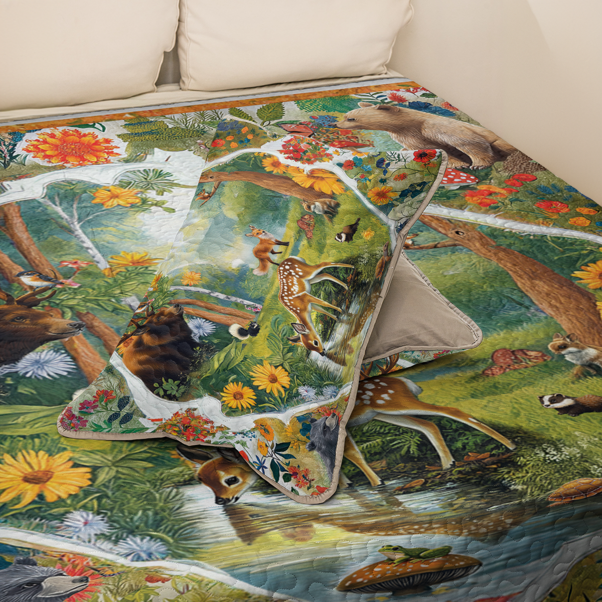 Shineful All Season Quilt 3-Piece Set Enchanted Woodland Senerity