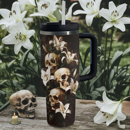 Shineful Tumbler Mystic Lilies Skull
