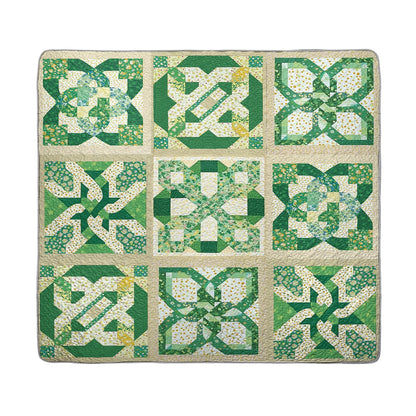 Shineful All Season Quilt 3-Piece Set - Green Irish Celtic Charm