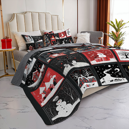 Shineful All Season Quilt 3-Piece Set Haunted Christmas Eve