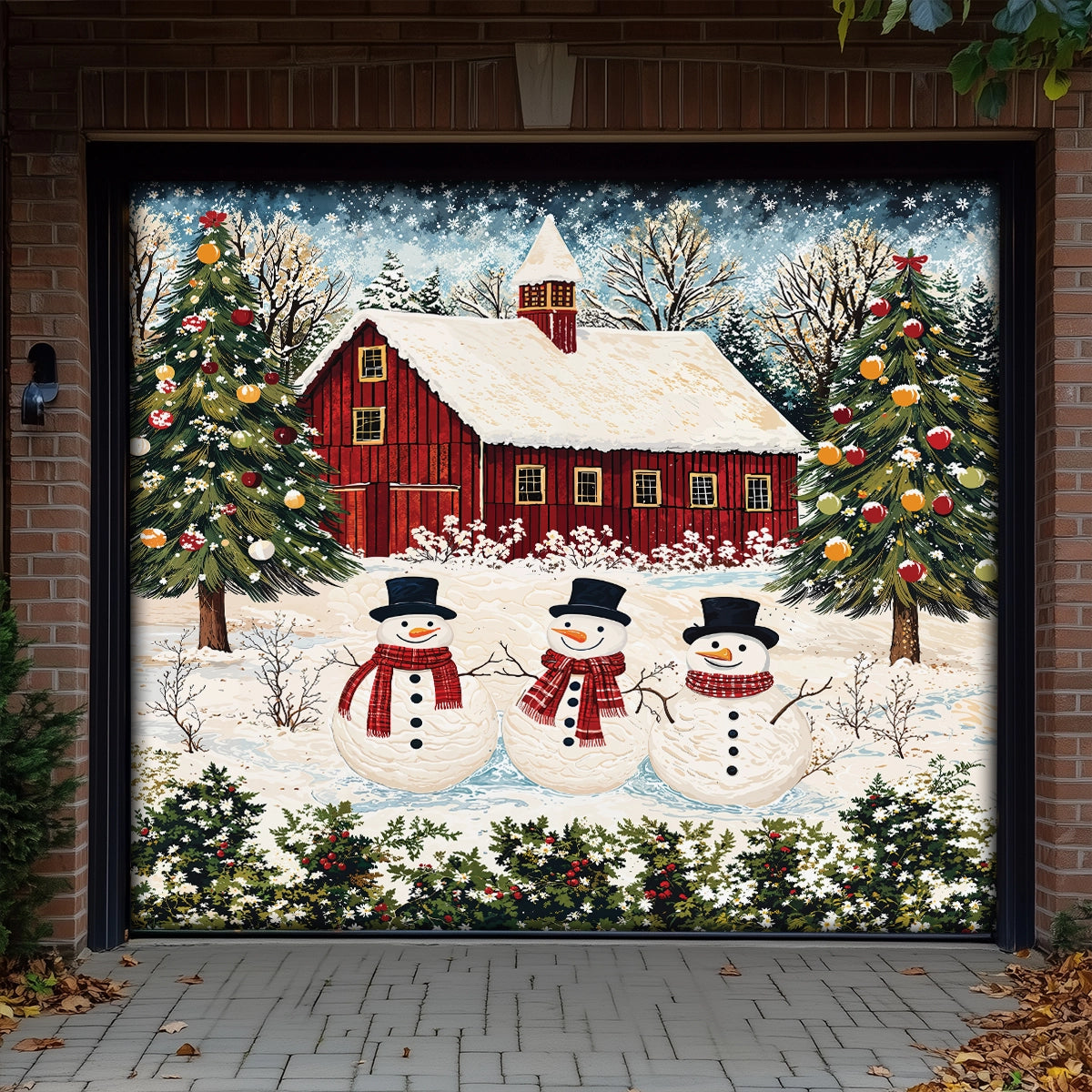 Shineful Garage Door Banner Decoration - Country Christmas Charm