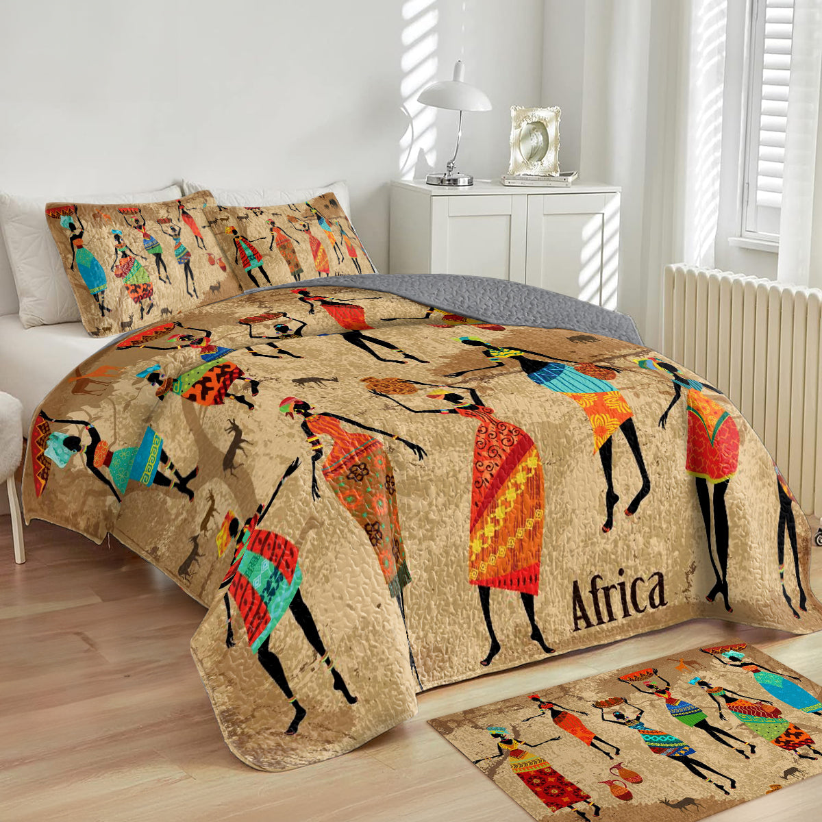 Shineful All Season Quilt 3-Piece Set African Rhythm