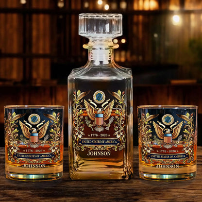 Shineful Whiskey Set 250th Anniversary American Eagle Personalized