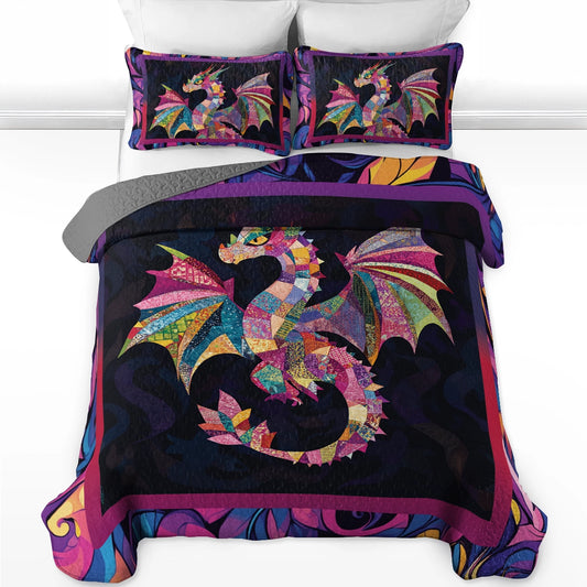 Shineful All Season Quilt 3-Piece Set - Prism Dragon