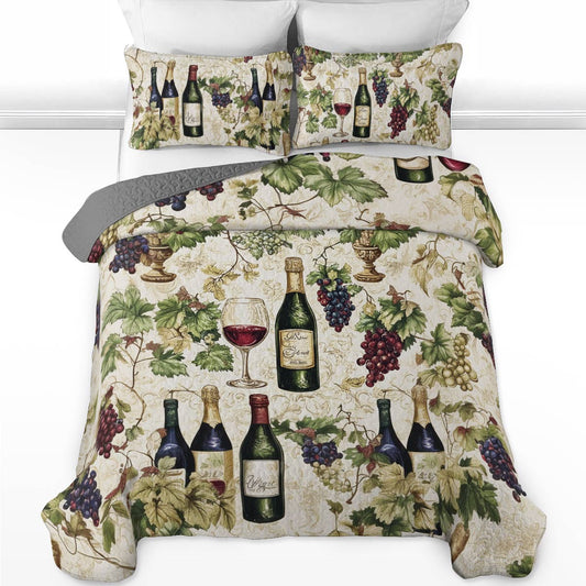 Shineful All Season Quilt 3-Piece Set Wine Dream