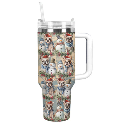 Shineful Tumbler Frosty Frenchie Christmas